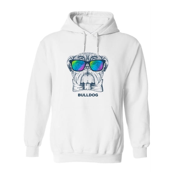 Hipster Bulldog Design Hoodie Women -Image by Shutterstock, Female x-Large