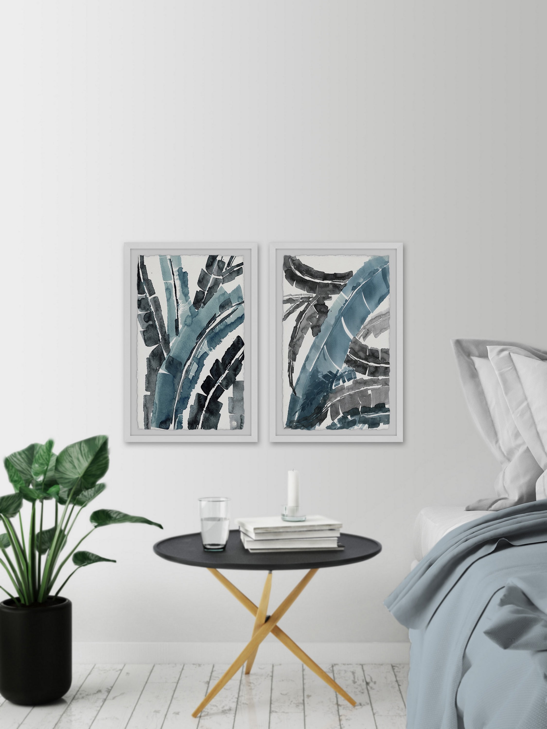 Marmont Hill Dramatic Palms Diptych, Art Prints, 16.00" x 1.50"
