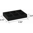 thumbnail image 3 of Small Jewelry Tray Set,Stackable Velvet Jewelry Organizer Tray,Mini Jewelry Drawer Organizer,Drawer Inserts,4.92 x 3.74 x 0.9 Inches,6 Grid Earring Organizer for Women(Set 2,Black), 3 of 11