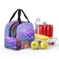thumbnail image 6 of Lsque Colorful Purple Cosmos Flower Pattern Lunch Bag Women/Men Insulated Lunch Box,Small Leakproof Cooler Food Lunch Containers Reusable High Capacity Lunch Tote Bags, 6 of 6