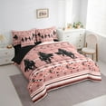 thumbnail image 3 of Feelyou Hippie Cowboy Horse Twin Bedding Sets 7pcs, Pink Aztec Abstract Comforter Set, 3 of 8