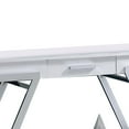 thumbnail image 2 of Tius 48 Inch Sofa Table-Open Shelf-Chrome Frame-High Gloss White Finish, 2 of 5