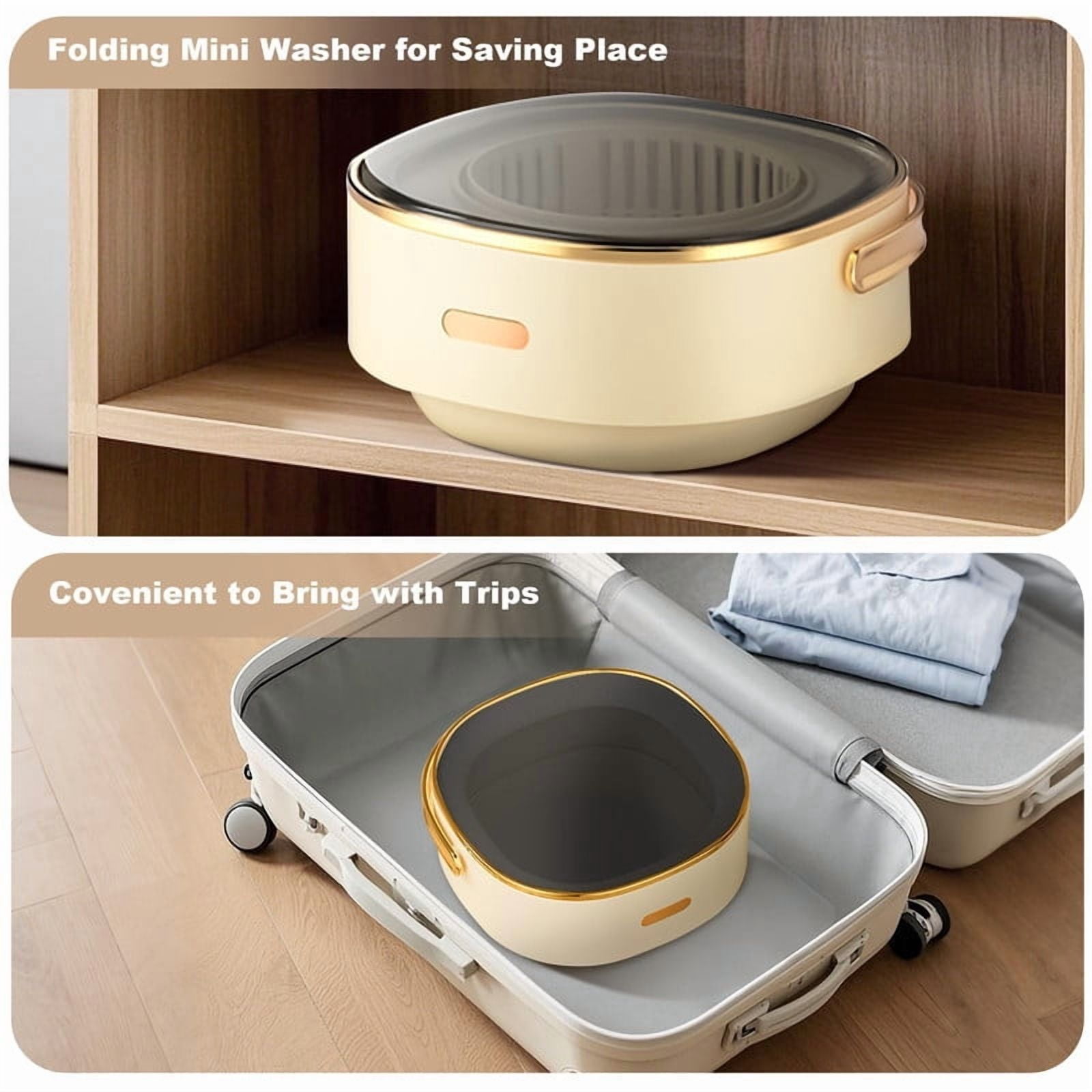 Towallmark Portable Washing Machine, 13L Mini Foldable Washer Dryer With 3 Modes, Upgraded Small Collapsible Laundry For Apartment Home Camping Travel