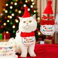 thumbnail image 5 of Cat Birthday Party Set Red Hat 3.1x3.5 Inches Collar 5.9x4.7 Inches Headband Bow for Pet Celebration Gifts, 5 of 5