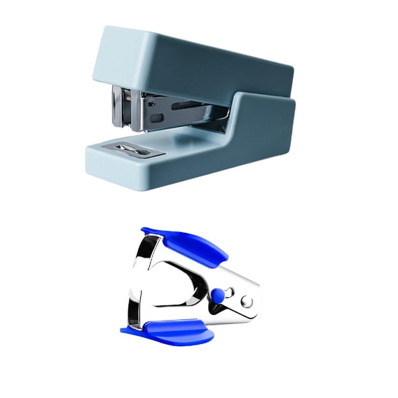 Iumwxz Plastic Mini Stapler with Staples and Staple Remover, 10 Sheets Capacity, Handheld Design for Office Home Indoor Supplies,Blue