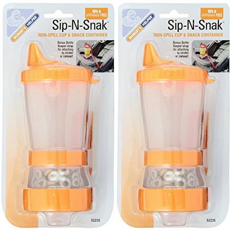 Mommys Helper Sip-N-Snak Non-Spill Cup and Snack Container, Colors May Vary (2-Pack)