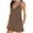 Brown-12, variant on REALiKUN Women Summer Casual Ribbed Knit Spaghetti Strap Deep V Neck Sleeveless Pocketed Short jumpsuit Cami Romper