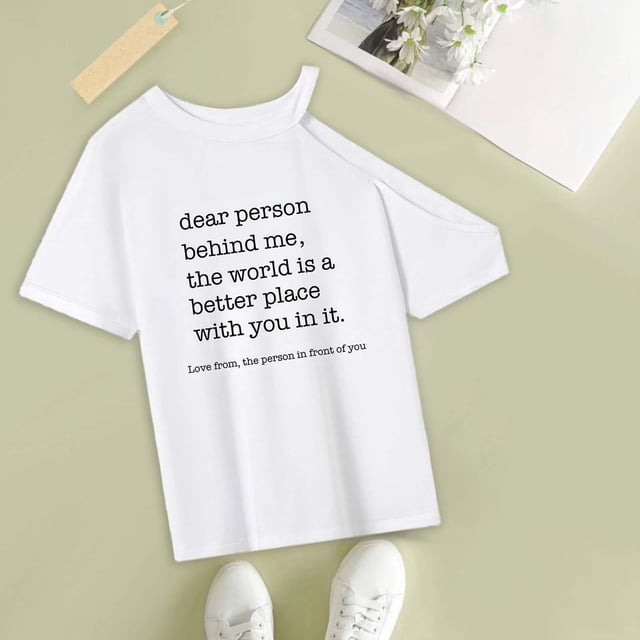 Camiseta de mujer con cuello redondo y cuello redondo, camiseta básica de verano para ir de compras, regalo del día de San Valentín S
