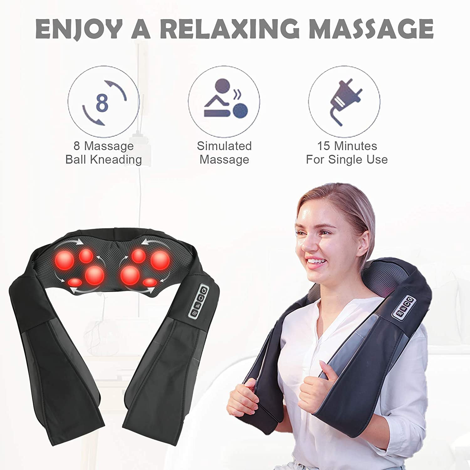 Winado Household Shoulder and Neck Massage Electric Shoulder Massager in  Black, 3 Speed 269485562391 - The Home Depot