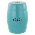 thumbnail image 1 of Pemberly Row Contemporary Ceramic Garden Stool in Light Aqua, 1 of 5