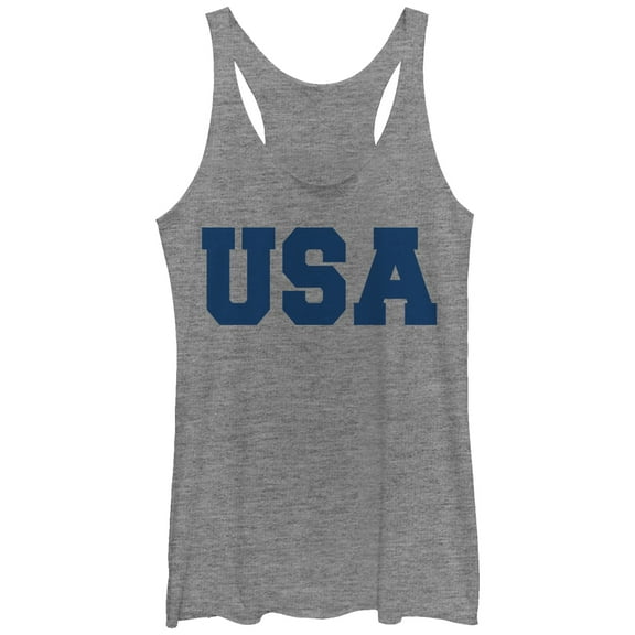 Women's Lost Gods Classic USA  Racerback Tank Top Gray Heather X Large
