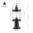 thumbnail image 3 of Globe Electric Zeke 1-Light Matte Black Outdoor Lamp Post Light Fixture with Seeded Glass Shade, 44717, 3 of 8