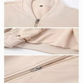 thumbnail image 3 of Lavnis Men's Stand Collar Tracksuits Full Zip Solid Color Long Sleeve Leisure Fashion Sporty Original Design Athletic Sports 2 Pieces Sets Khaki M, 3 of 4