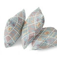 thumbnail image 2 of Fall Patch Snowflowers Indoor/Outdoor Fabric Pillow in Light Blue Yellow 18x18, 2 of 8
