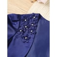 thumbnail image 6 of Haitryli Kids Girls Sparkly 3D Applique Bolero Shrug Short Puff Sleeve Cardigan Cover up Navy Blue 6, 6 of 7