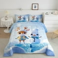 thumbnail image 2 of Feelyou Cartoon Cute Snowman Queen Comforter Set, Cute Reindeer Bedding Sets, Merry Christmas Reversible Bedding Comforter Set, Super Cozy Room Decor,3 Pieces, 2 of 8