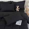 thumbnail image 3 of YEPCLUB Twin Size Comforter Set, 7-Piece Bed in a Bag, Ultra Soft Reversible All Season Bedding Set with Sheets, Pillowcases & Shams, Black, 3 of 5