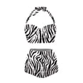 thumbnail image 2 of Bikini Set for Women One Shoulder Top Triangle Bottom Two Piece Swimsuit High Waisted Swimwear Tummy Control Beach Vacation, 2 of 3