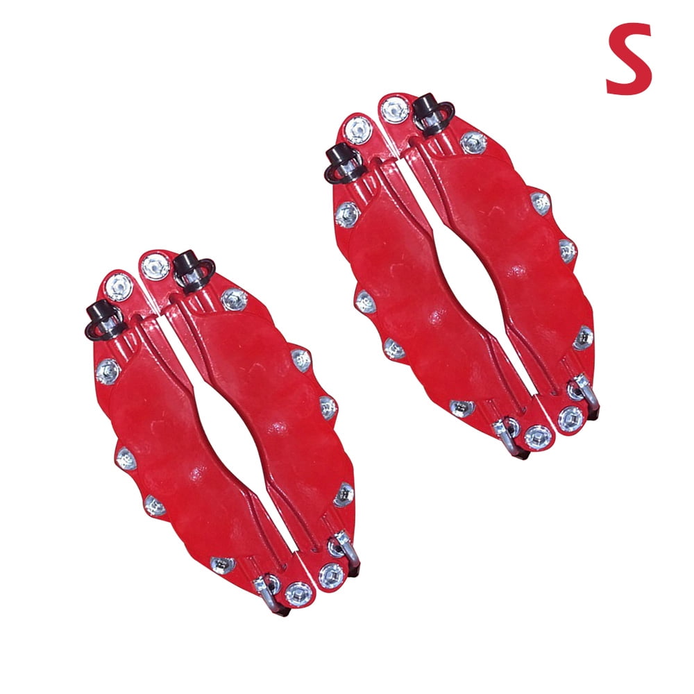 Willkey 2PCS Car Universal Caliper Rear Brake 3D Red Auto Universal