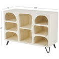 thumbnail image 3 of DecMode 40" x 28" Cream Wooden Geometric 8-Tier Shelving Unit with Abstract Block Shapes and Black Hairpin Legs, 1-Piece, 3 of 9