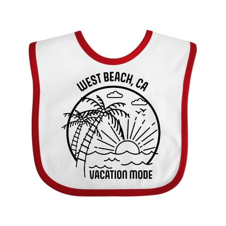 

Inktastic Summer Vacation Mode West Beach California Gift Baby Boy or Baby Girl Bib