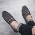 thumbnail image 5 of Gray Loafers For Mens Round Toe Comfortable Slip On Casual Shoes Breathable Lightweight With Arch Support For Spring Summer Day Wear Size 45, 5 of 9