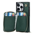 thumbnail image 3 of Luxury Wallet Case Compatible with iPhone 14 Pro Max 6.7 inch,Zipper Closure Luxary PU Leather with Phone rope Card Slot Shockproof Kickstand Case for iPhone 14 Pro Max 6.7 inch,Deep Green, 3 of 12