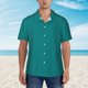 thumbnail image 2 of Balery Teal Camisas hawaianas de manga corta para hombre, camisas playeras de corte holgado, camisas de vacaciones con botones,Medium, 2 of 7