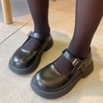 thumbnail image 2 of NOKIO Clearence Buckle Mary Jane Shoes for Girls - Thick Sole Spring Summer Casual Flats Slip-On Comfortable Dress Shoes Simple Style Solid Color Everyday Outfits, 2 of 9