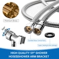 thumbnail image 3 of Besititli Turbocharged High Pressure Shower Head Kit, Hydro Jet Shower Heads with Replacement Hose/Bracket/Cotton Filters and Bath Loofah, One Key Pause Switch Turbo Fan Shower Head-Red, 3 of 6