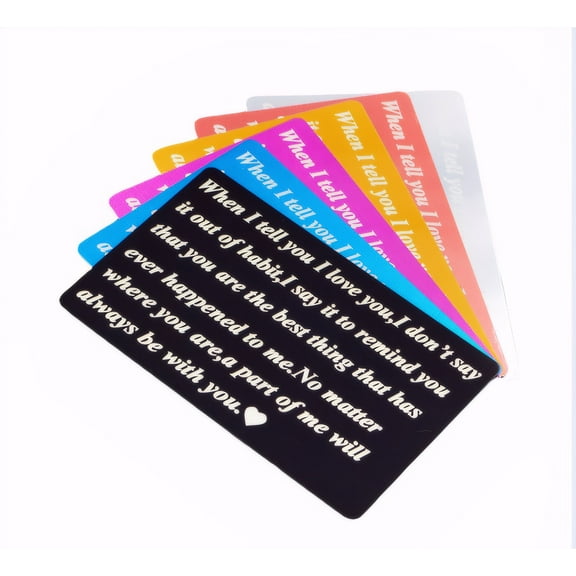 6 Pcs Boyfriend Birthday Card,Husband Birthday Gifts, Husband Anniversary Greeting Cards Gift for Him Men, I Love You Engraved Metal Wallet Card