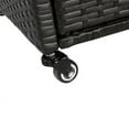 thumbnail image 6 of Outdoor Bar Table Wicker Bar Cart with Cabinet and Steel Top Featuring Ice Bucket Lockable Wheels Side Basket for Garden Patio Poolside and Backyard, 6 of 8