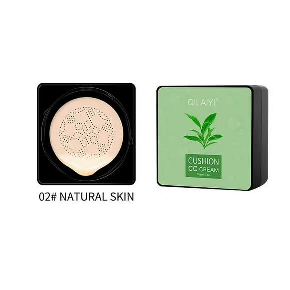 RKSTN Foundation Cushion Cream Green Tea Oil Control Liquid Moisturizing Concealer Lightweight & Medium Coverage Foundation