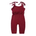 thumbnail image 6 of Honeeladyy Summer Sales Summer Toddler Girls Infant Jumpsuit Overalls Cotton Linen Ruffles One Piece Kids Romper Clothing, 6 of 8