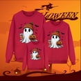 thumbnail image 4 of Aocisk Pyjamas d'Halloween Assortis pour la Famille avec Chandail à Capuche Imprimé à Manches Longues pour Maman Rouge m, 4 of 5