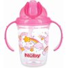 Nuby Tritan 2-Handle No-Spill Flip-it Fat Straw Printed Cup - 8oz/ 240 ml, 12+ Months, 1pk prints: rainbow