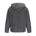 thumbnail image 4 of HOOMEUMY Mens Double-Faced Felvet Jacket Deals Drop Shoulder Clothes Fashion 2024 Trendy Classic Solid Coat Crew Neck Jacket Stretch Design Casual Workout Gray XL, 4 of 5