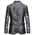 thumbnail image 1 of Blazer de jacquard metálico para hombre Slim Fit Chaqueta de traje de esmoquin elegante para fiesta de graduación diaria / XL / kaili Sencillez, 1 of 4