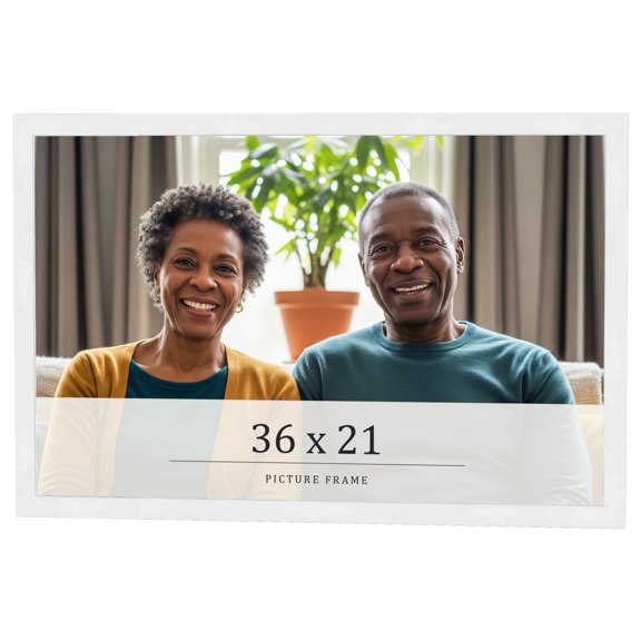 36x21 Frame White Real Wood Picture Frame Width 0.75 inches | Interior Frame Depth 0.5 inches |