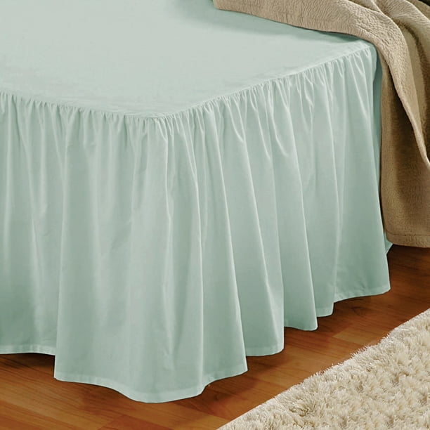 Simply Put Ruffled Bedskirt, King, Blue Haze