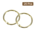 thumbnail image 3 of Unique Bargains Shower Curtain Rings, 20 pack Carbon Steel Round Snap Shower Curtain Hooks, 1.22 Inch Binder Rings (Gold), 3 of 5
