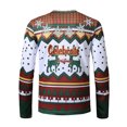thumbnail image 5 of Pompotops Hauts Amusants pour Hommes Imprimé de Noël Col Rond Manches Longues T-Shirt Blouse en Solde, 5 of 5