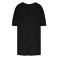thumbnail image 5 of Jinhomg Girls Summer T-Shirts Oversized Comfy Half Sleeve Onesie Jumpsuits Casual Loose Solid Crew Neck Workout Athletic Romper Daily Wear Black 5 years, 5 of 10