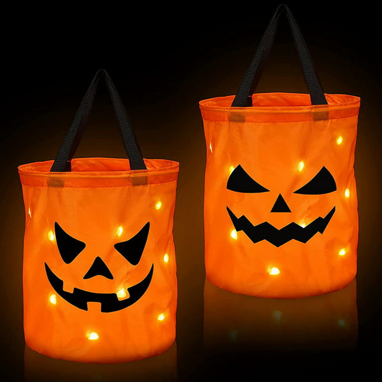 Shappy 4 Pieces LED Light Halloween Candy Bags Up Party Trick or Treat  Multipurpose Reusable Goody B…See more Shappy 4 Pieces LED Light Halloween