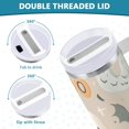 thumbnail image 3 of Yayeee 40oz Stainless Steel Tumbler with Straw and Handle Double-Wall Insulated Travel Water Bottle, Halloween Ghosts, 3 of 8