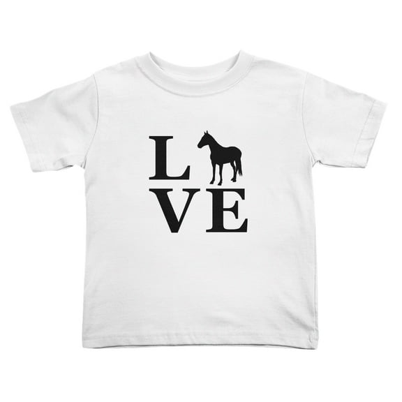 Horses Love Funny Toddler T-Shirts for Boys Girls (White, 2T)