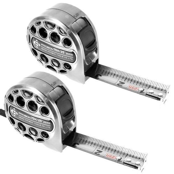 Cinta métrica TMWEFUSC de acero inoxidable retráctil de 7.5 m/25 pies