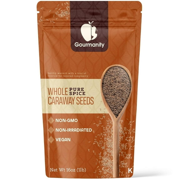 Gourmanity Whole Caraway Seeds, Non-Irradiated, 1lb [16oz]