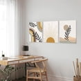 thumbnail image 4 of Minimalist Boho Wall Art, Boho Wall Decor, Framed Canvas Wall Art Sun Moon Palm Leaf Mountain Rainbow Beige Artwork Prints, Office, Boho Room Decor (12"x16"x3), 4 of 6