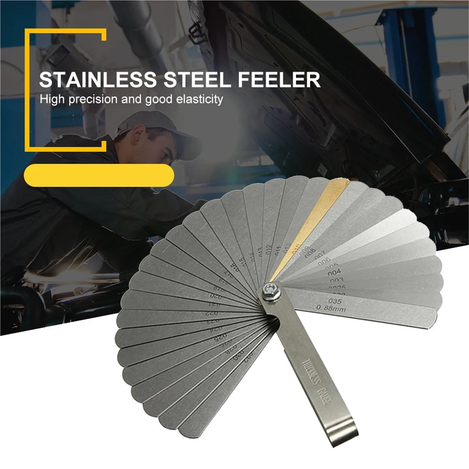 Stainless Steel Feeler Gauge Removable 32 Blades Combination Thickness Filler Metric Measuring Instruments ,Corrosion-Resistant